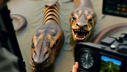 Vídeo de anaconda gigante feito com inteligência artificial