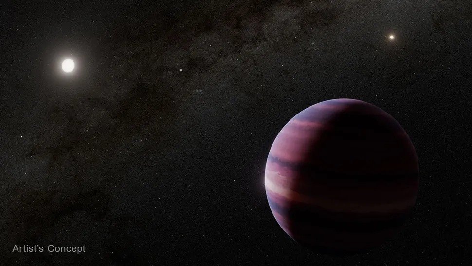 Concepção artística mostra como seria o gigante gasoso orbitando Alfa Centauri A - Foto: NASA, ESA, CSA, STScI, Robert L. Hurt (Caltech/IPAC)