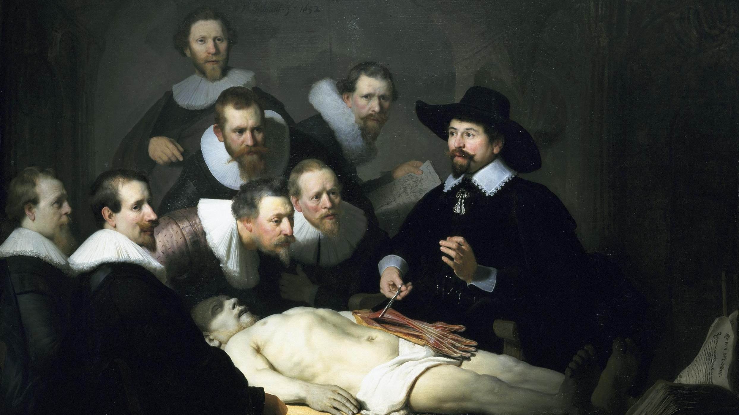 Tela 'A Lição de Anatomia do Dr. Tulp', de Rembrandt